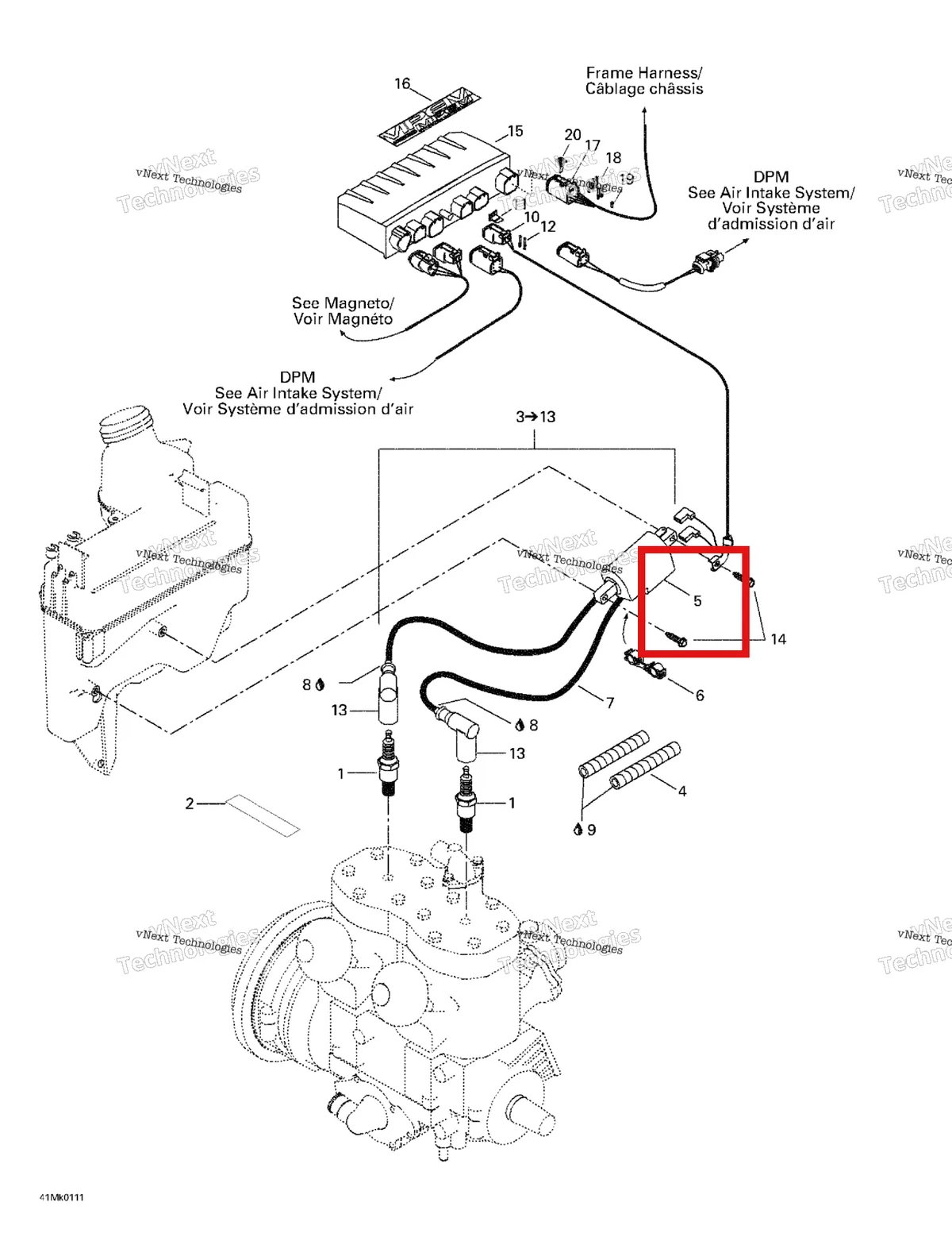 Деталь 512059363 на схеме узла 2001 Ski-Doo MX Z 800 Ignition
