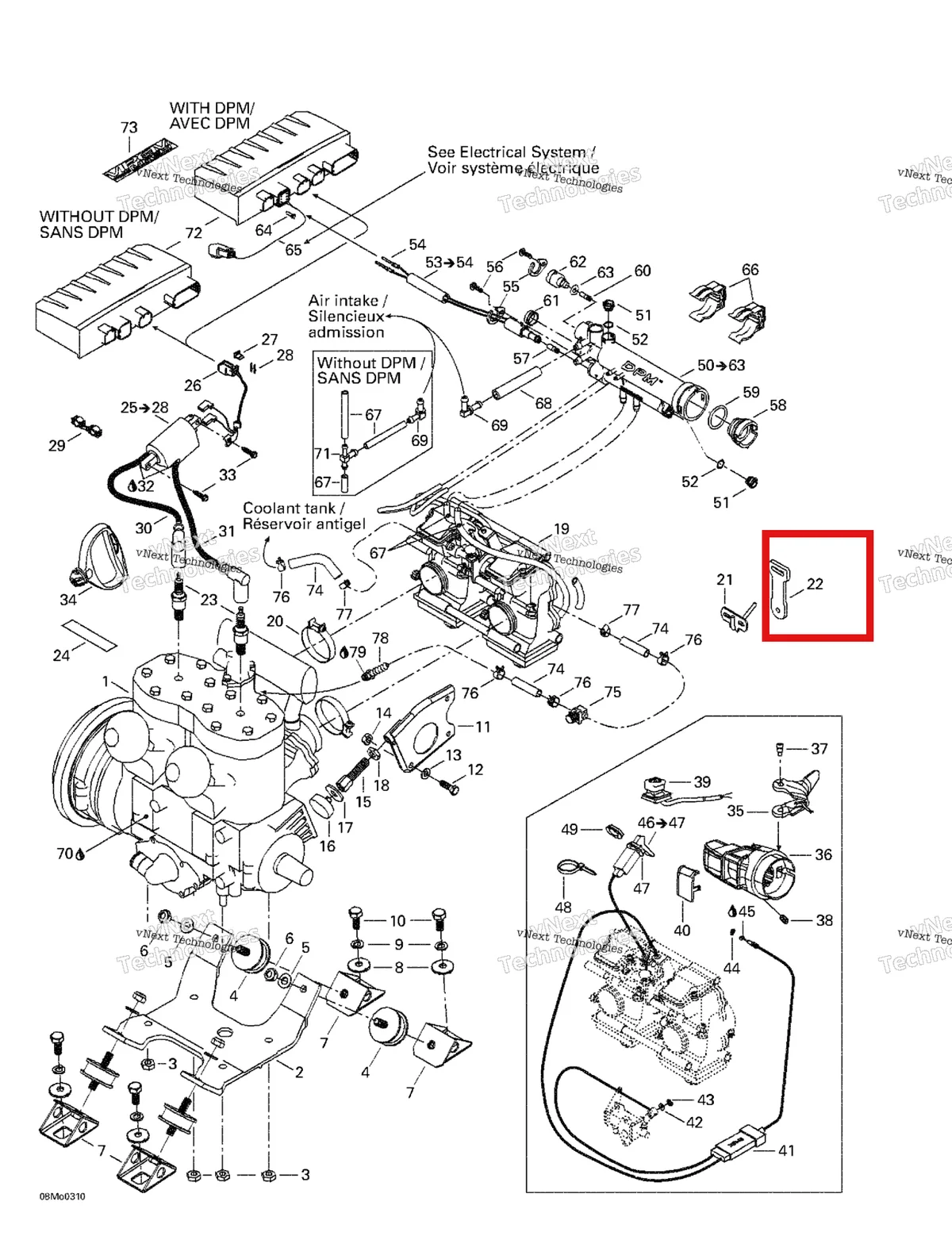 Деталь 512059372 (Защёлка) на схеме узла 2003 Ski-Doo Grand Touring 500/600/700 Engine Support, Dpm, Throttle Handle