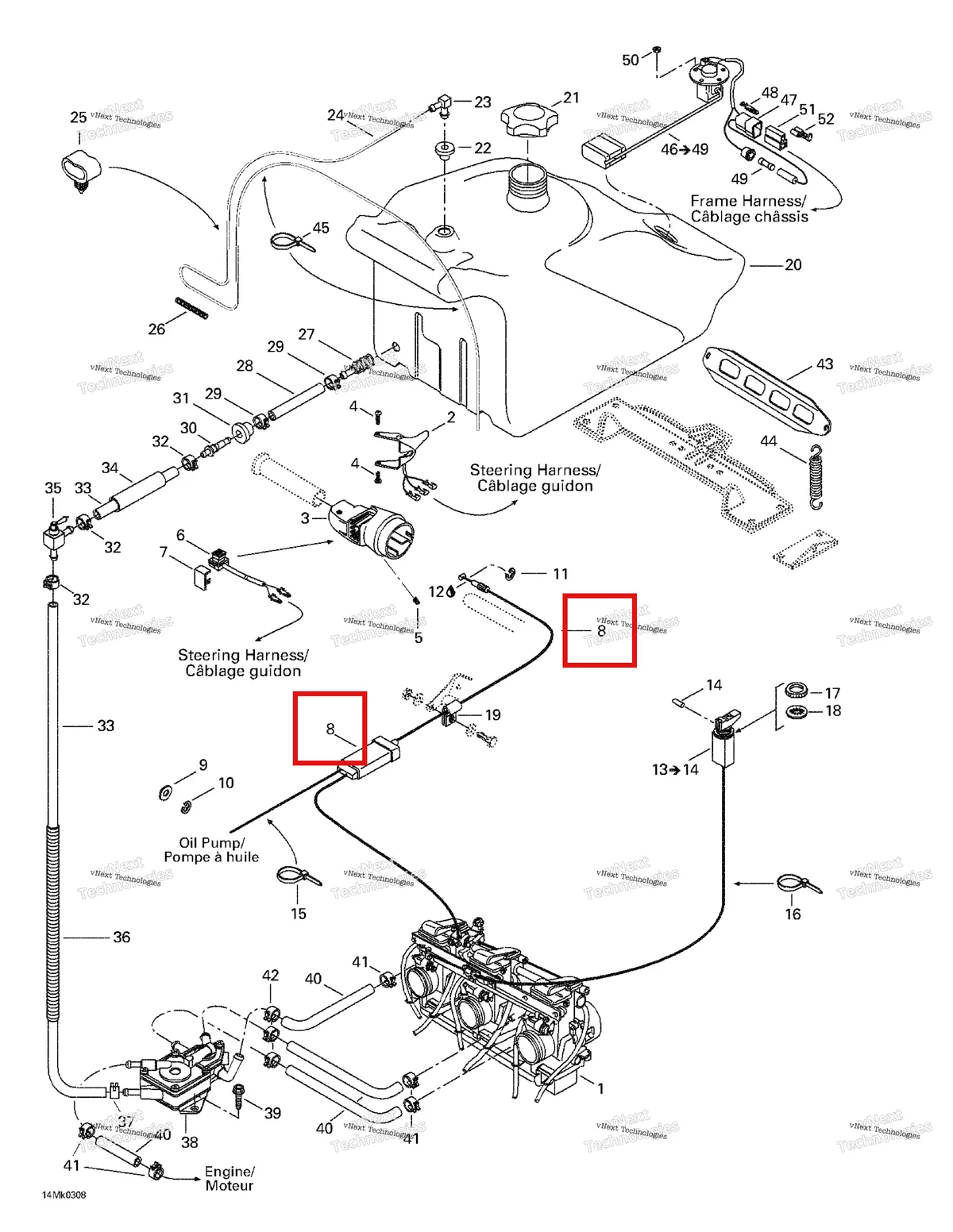 Деталь 512059389 на схеме узла 2003 Ski-Doo Mach Z Fuel System