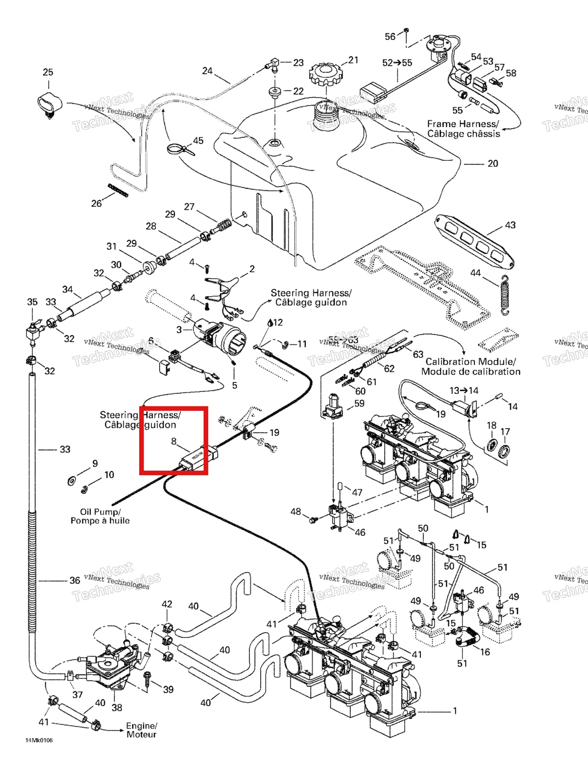 Деталь 512059390 на схеме узла 2001 Ski-Doo Grand Touring 800 SE Fuel System