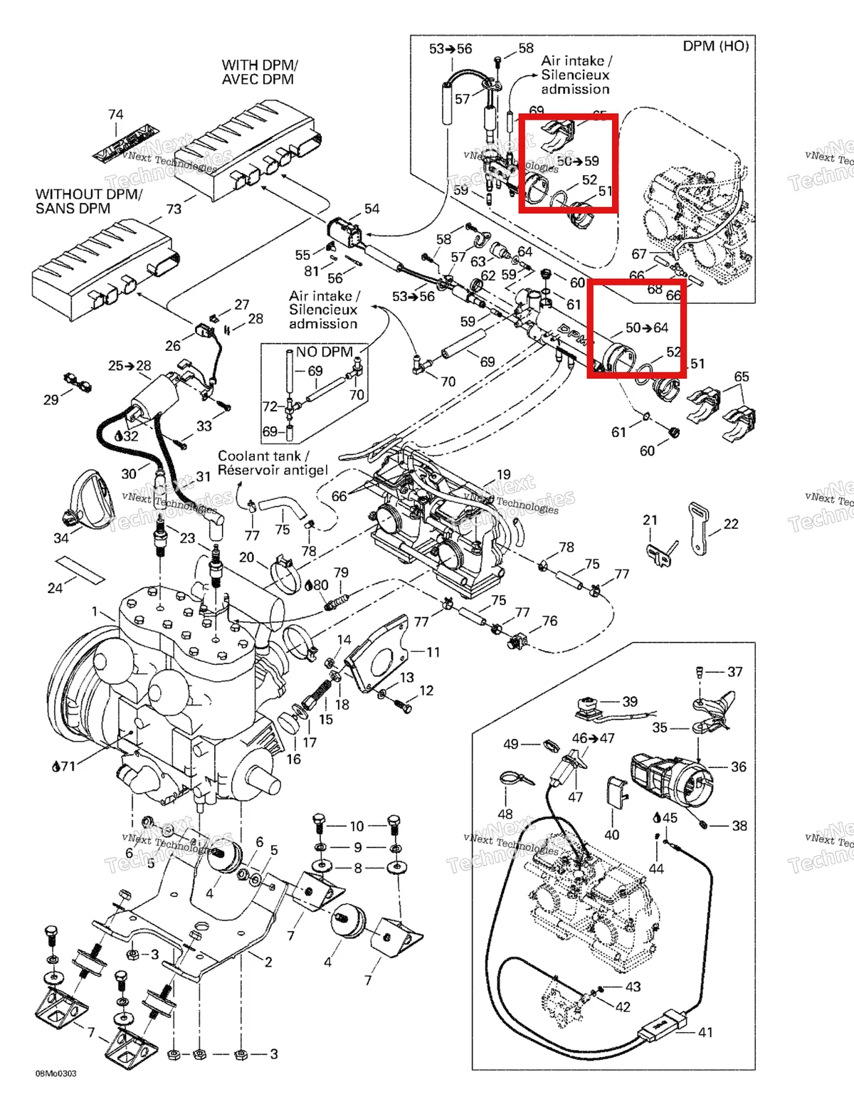Деталь 512059634 на схеме узла 2003 Ski-Doo MX Z 500/600/600 HO/700/800 Engine Support