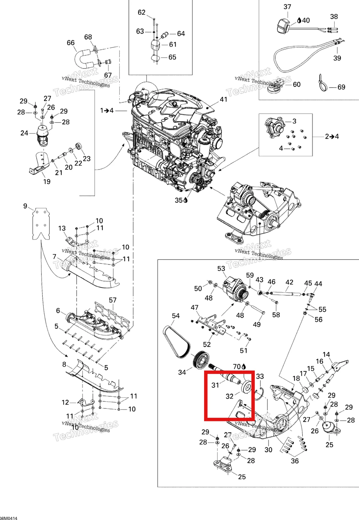 Деталь 512059676 на схеме узла 2004 Ski-Doo Elite 1500 1st Edition Engine