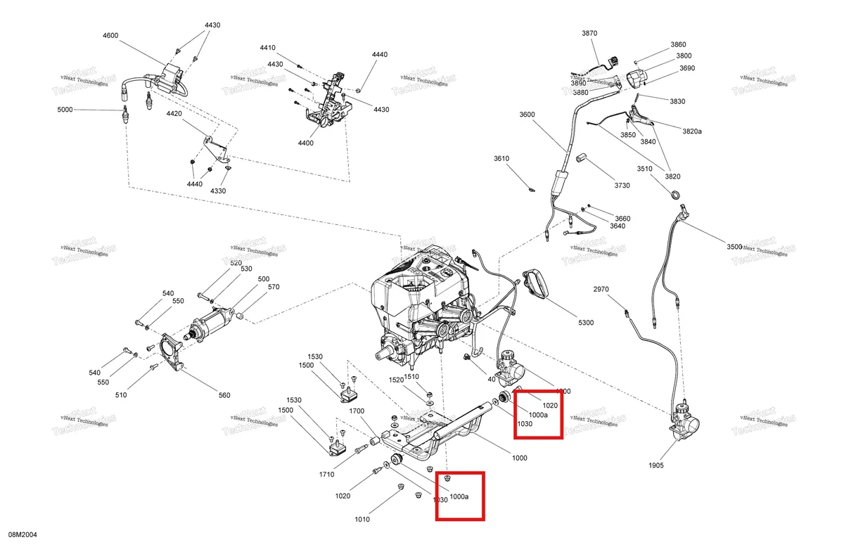 Деталь 512059691 (Резиновое Крепление) на схеме узла 2020 Ski-Doo TUNDRA 550F Engine - System