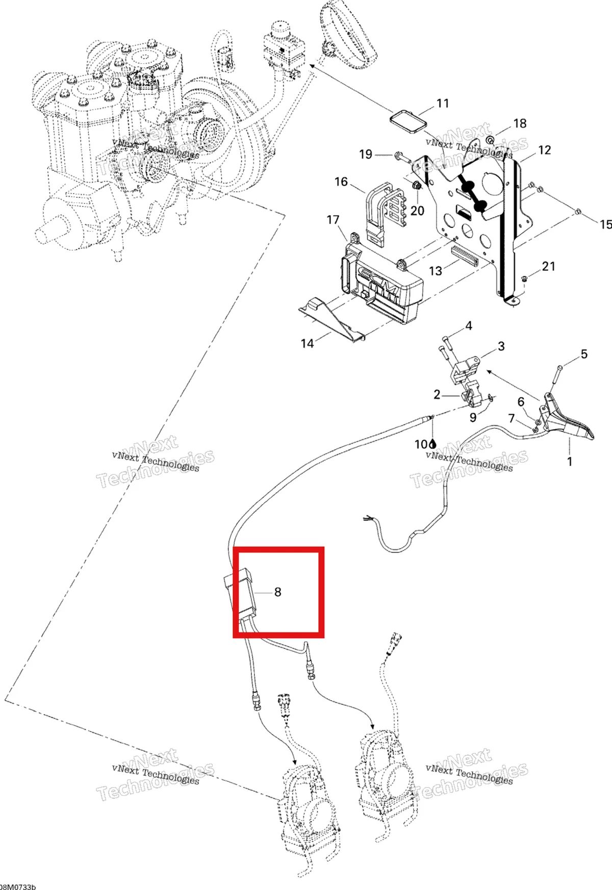 Деталь 512059742 (Трос) на схеме узла 2007 Ski-Doo MX Z 440X Racing Engine 2