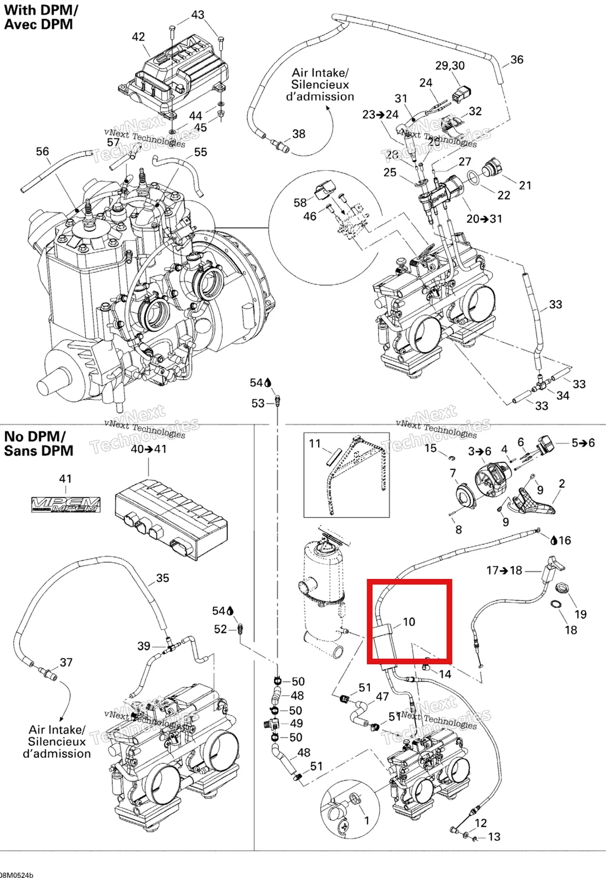 Деталь 512059789 на схеме узла 2005 Ski-Doo MX Z 600 HO Renegade Engine 2