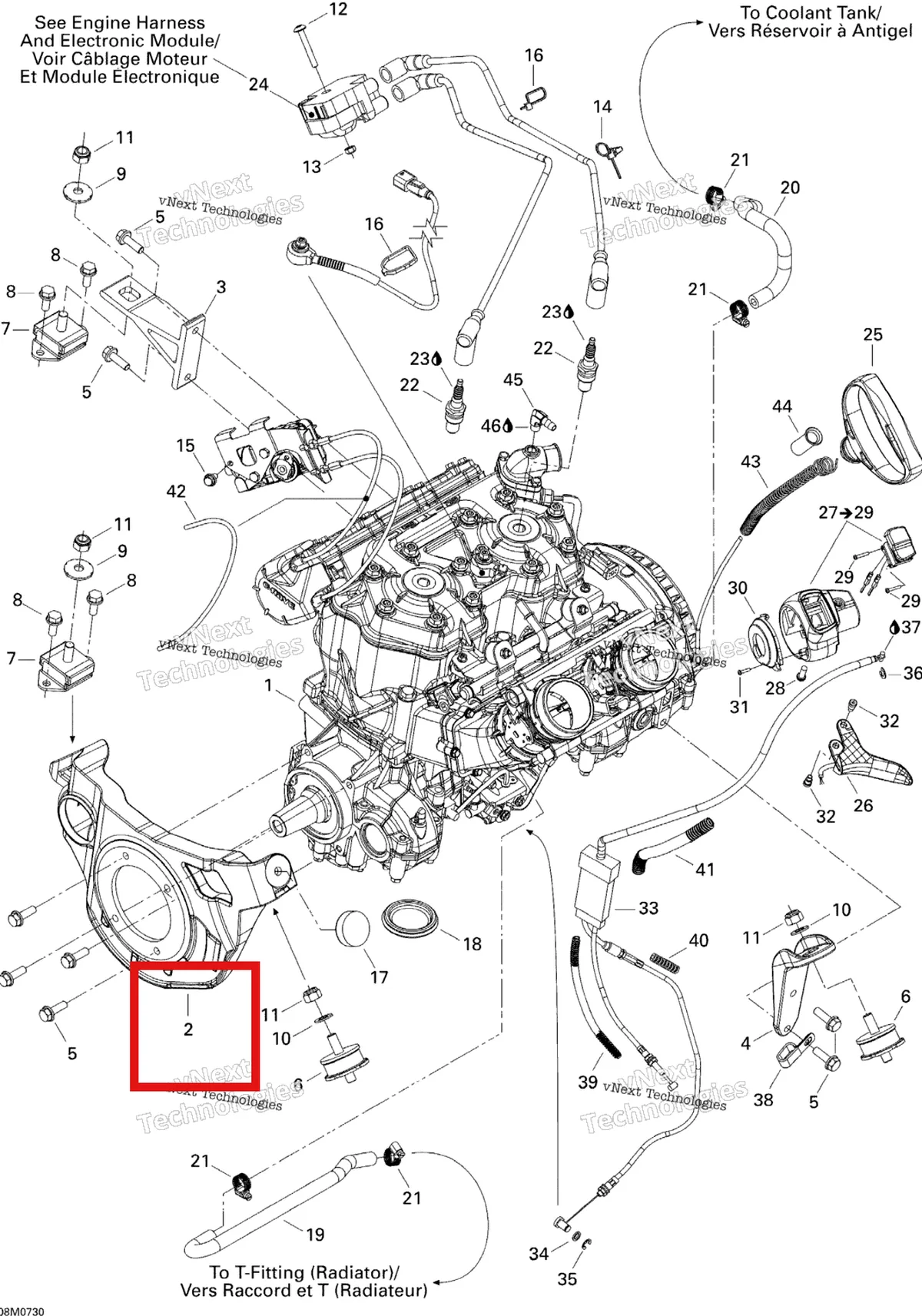 Деталь 512059792 на схеме узла 2007 Ski-Doo MACH Z Adrenaline Engine