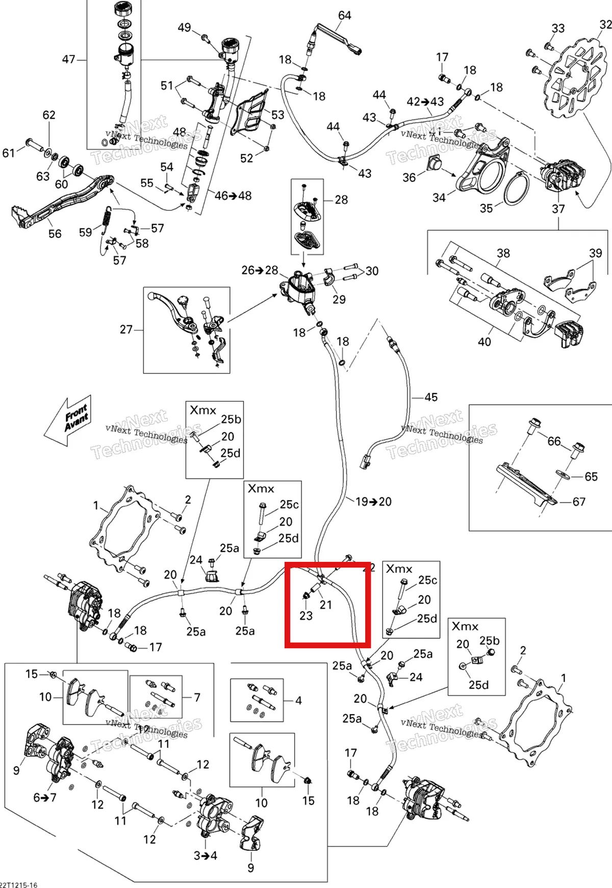 Деталь 512059812 (Проставка) на схеме узла 2015 Can-Am DS 450EFI STD Hydraulic Brakes