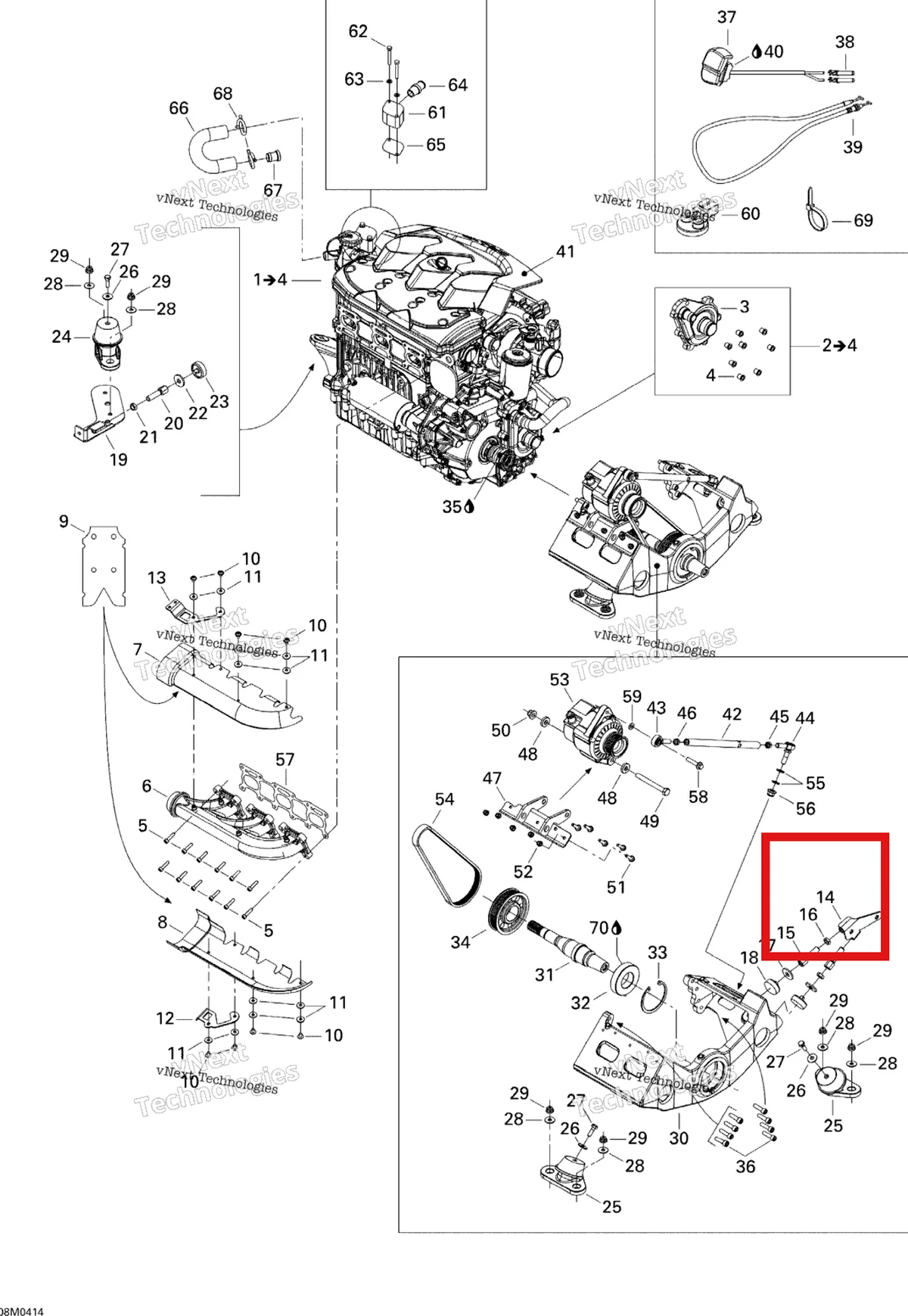 Деталь 512059815 на схеме узла 2004 Ski-Doo Elite 1500 1st Edition Engine