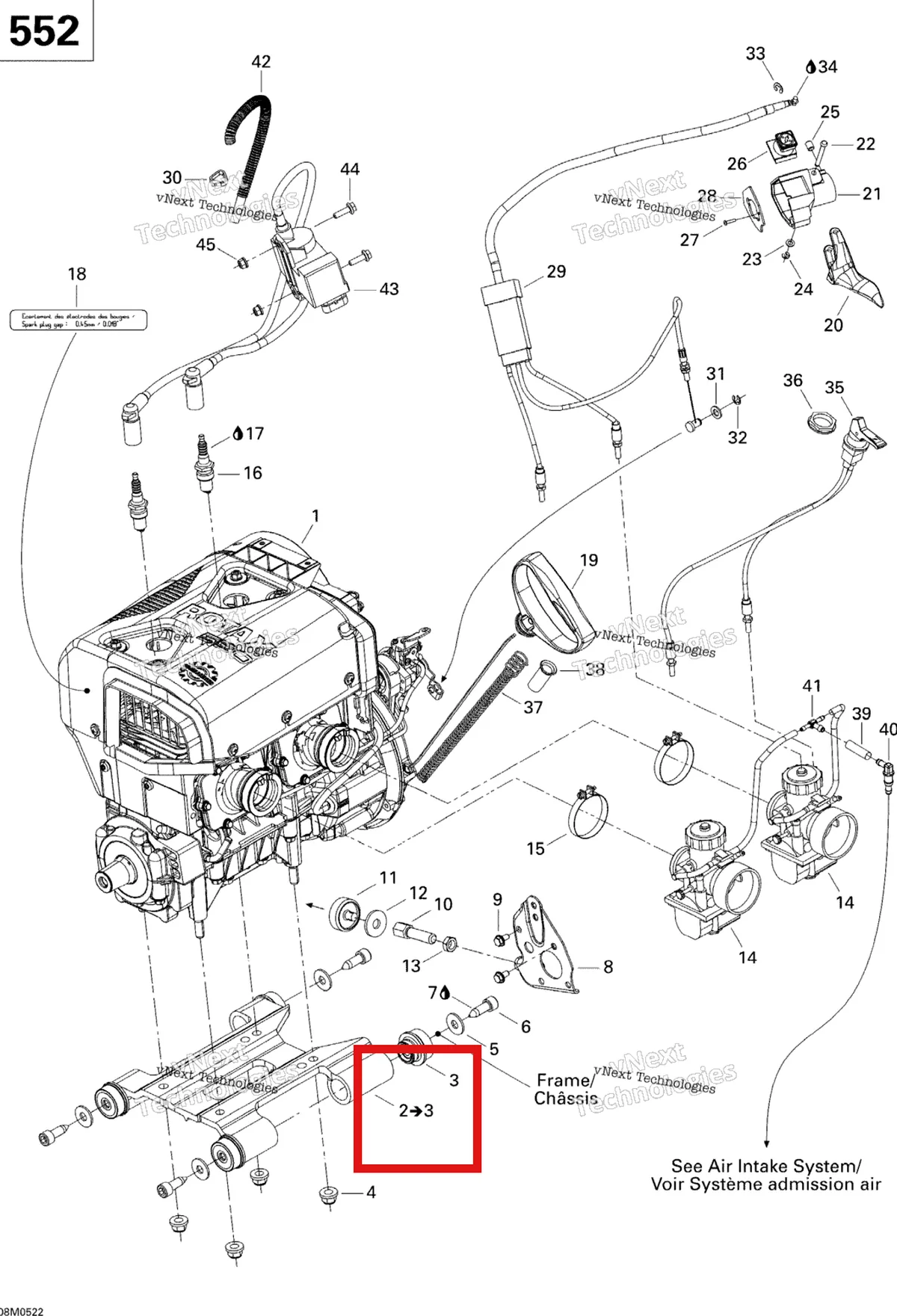 Деталь 512059885 на схеме узла 2005 Ski-Doo Expedition 550F Engine And Engine Support