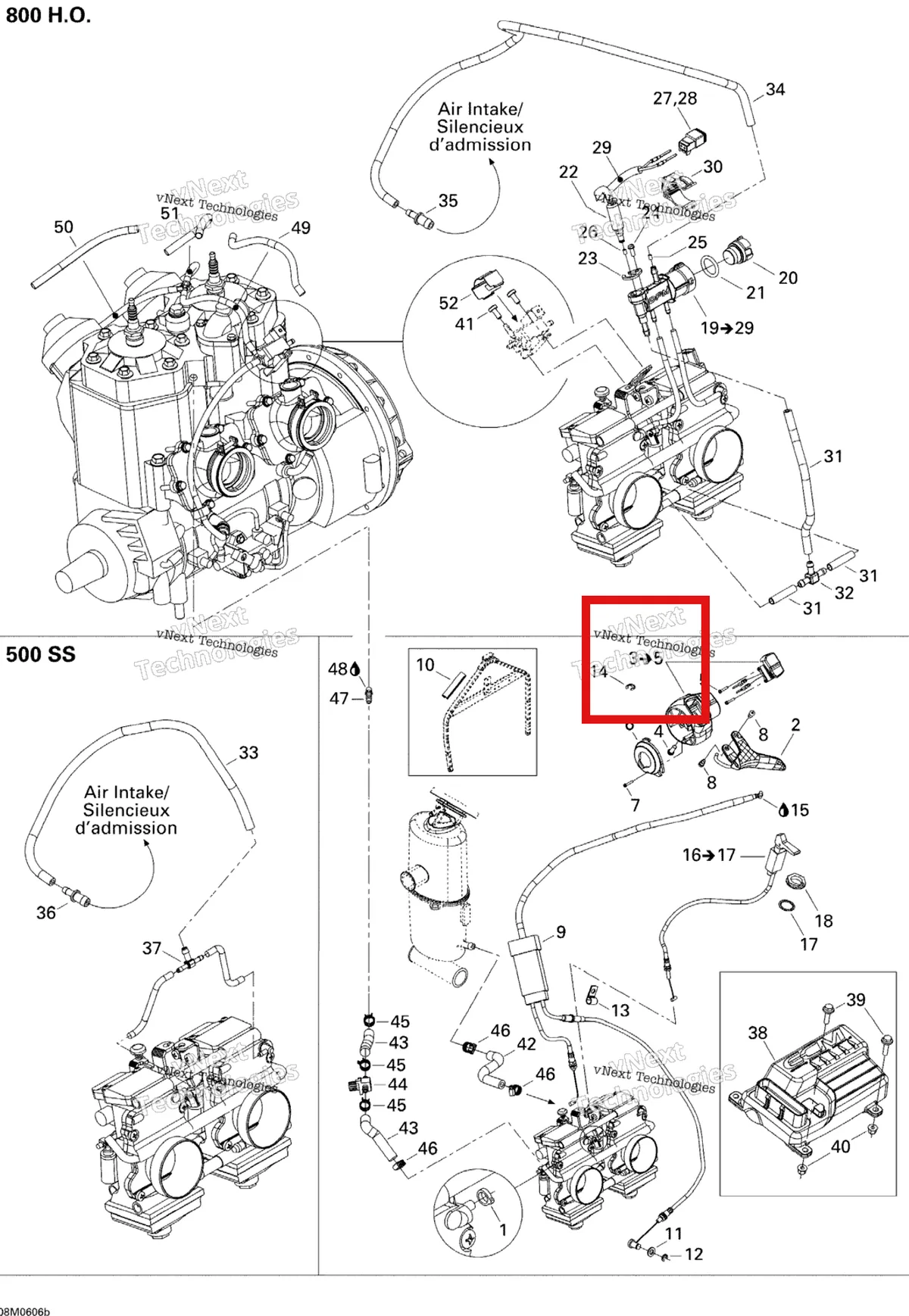 Деталь 512060001 на схеме узла 2006 Ski-Doo GSX 500SS Engine 500, 2