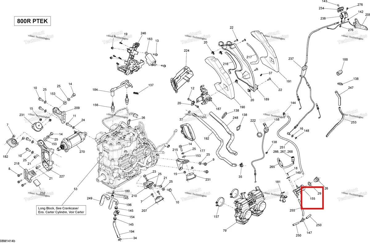 Деталь 512060002 (Деталь Pressure Manifold Ass'y. Includes 2 To 11) на схеме узла 2014 Ski-Doo SUMMIT SPORT 800R POWERTEK XP 154 Engine And Engine Support 800R