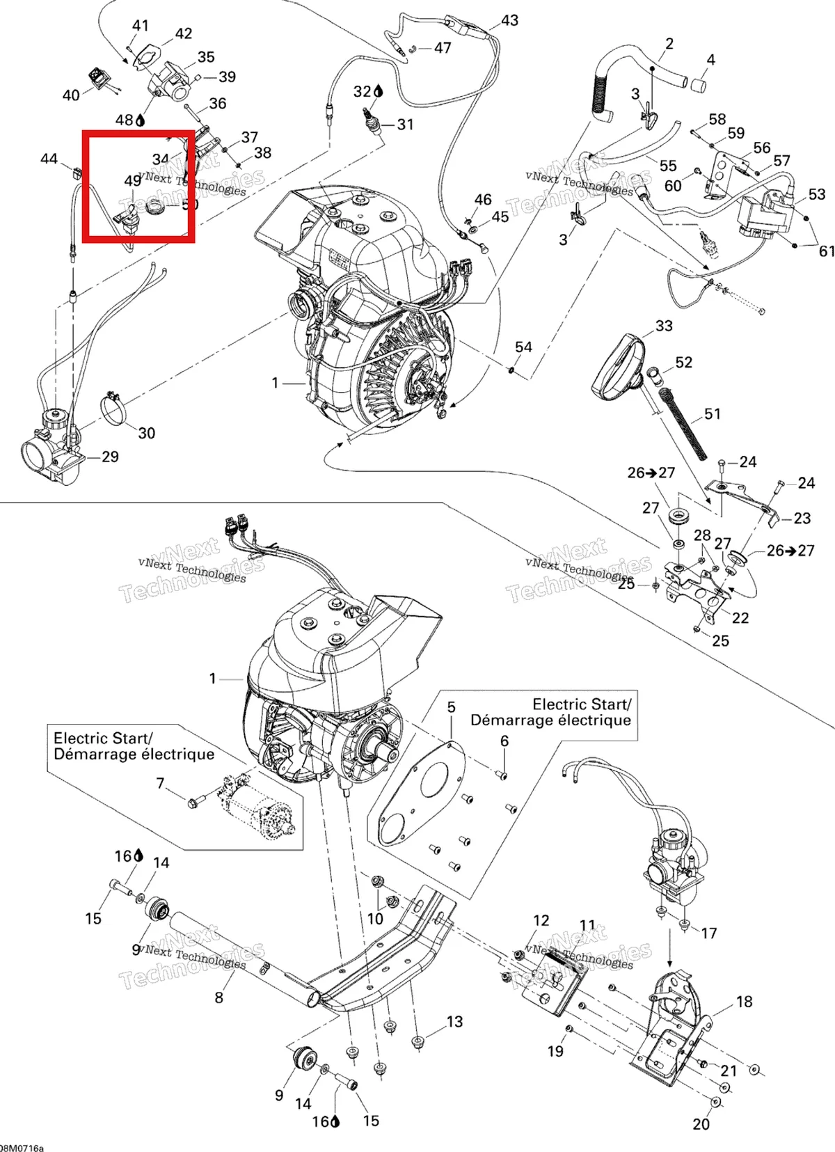 Деталь 512060005 (Кабель Дросселя) на схеме узла 2007 Ski-Doo Freestyle Session 300F Engine And Engine Support 300F
