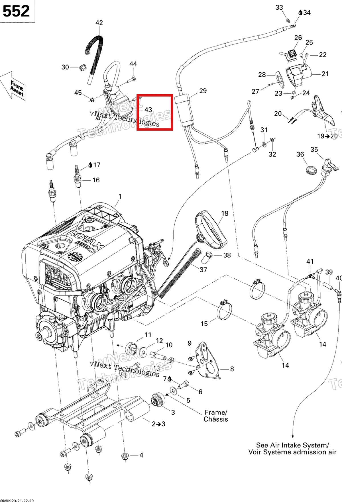 Деталь 512060042 на схеме узла 2009 Ski-Doo Summit Fan Engine And Engine Support