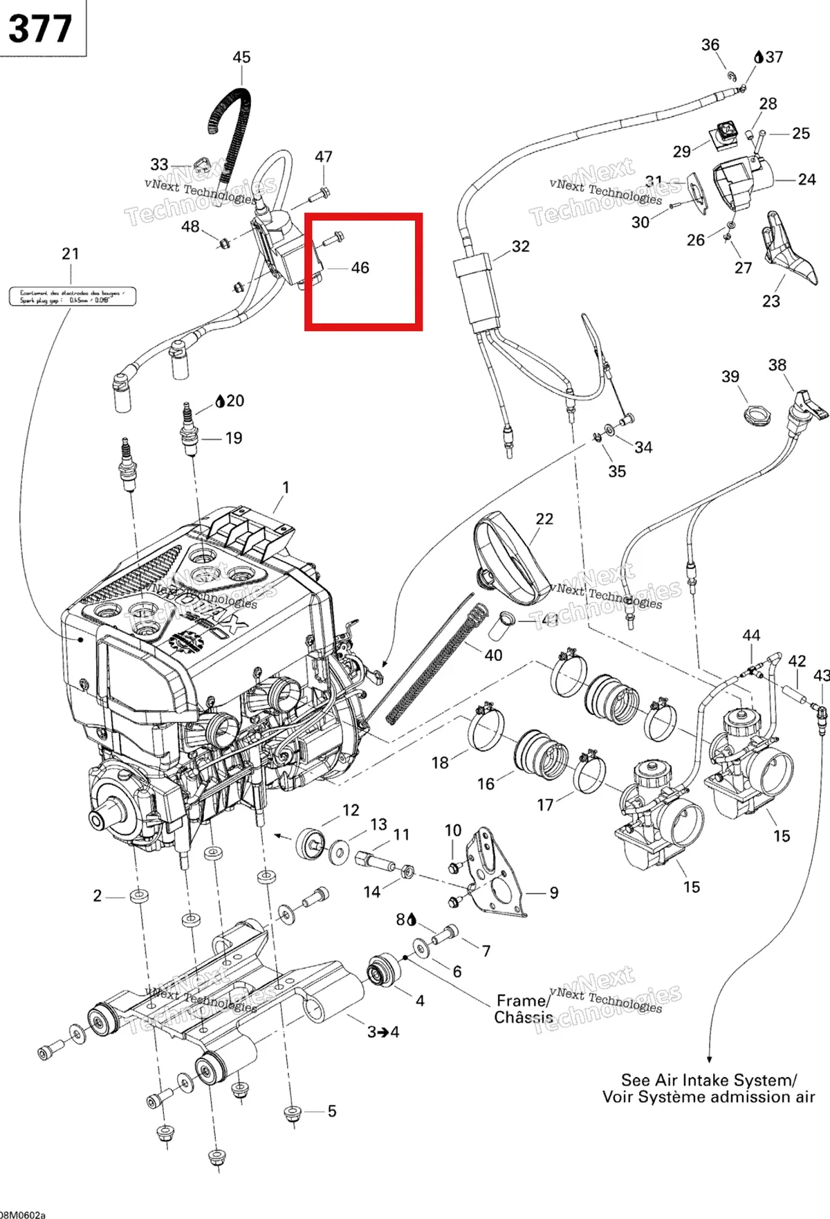 Деталь 512060044 на схеме узла 2006 Ski-Doo GSX 380F Engine And Engine Support Gsx 380F