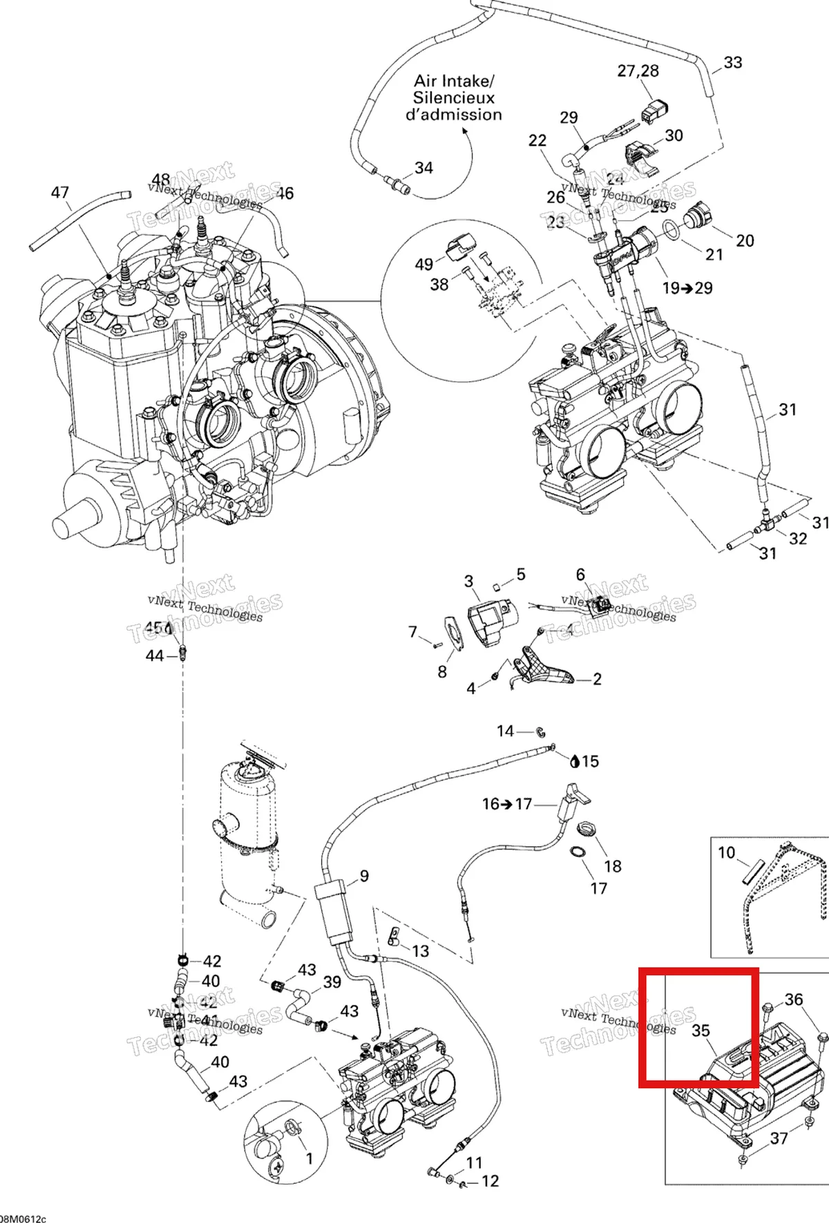 Деталь 512060053 на схеме узла 2006 Ski-Doo Summit 800 HO, Adrenaline & X Engine 2
