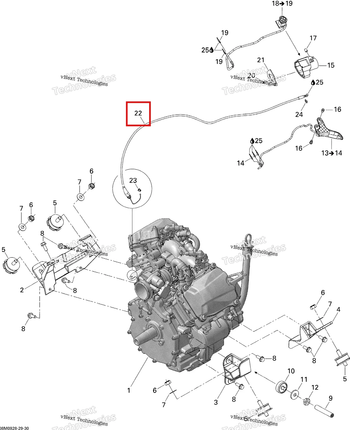 Деталь 512060125 (Трос) на схеме узла 2009 Ski-Doo Legend Touring Engine And Engine Support