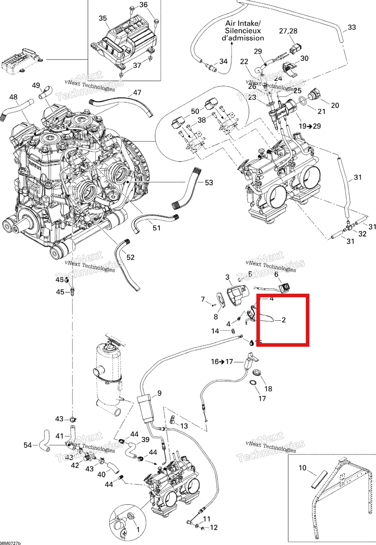 Деталь 512060202 на схеме узла 2007 Ski-Doo Summit Adrenaline 800R Engine 2, 800R