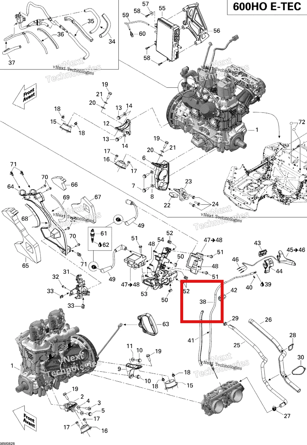 Деталь 512060230 (Трос) на схеме узла Engine And Engine Support