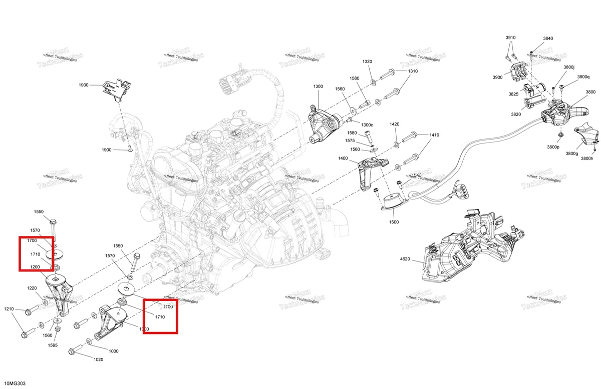 Деталь 512060285 (Проставка) на схеме узла 2027 Ski-Doo RENEGADE - X - 900 ACE TURBO - DXVK - Orange Crush - 15X137X1.25RS Track Engine - System