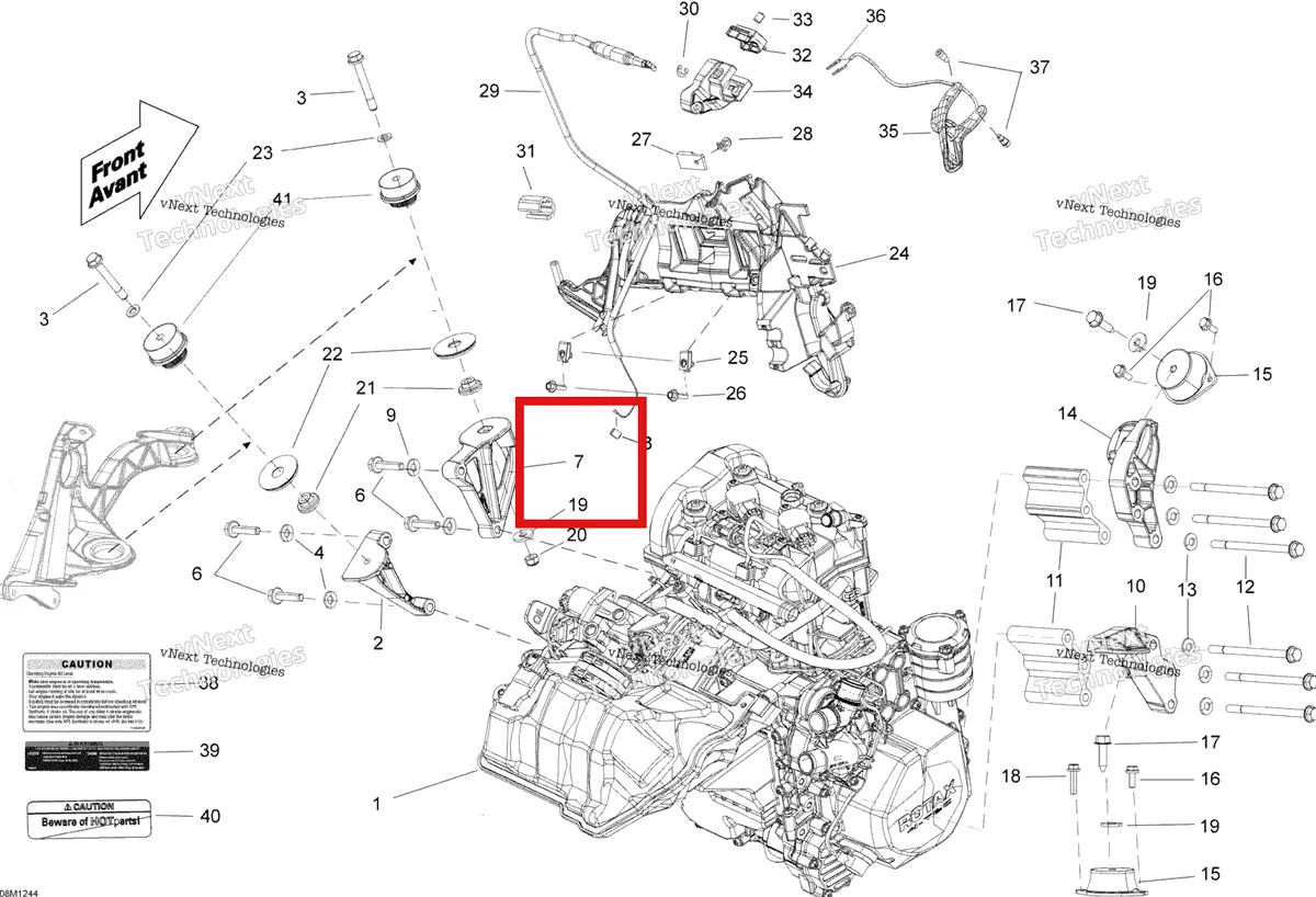 Деталь 512060475 (Деталь Front Support, Pto) на схеме узла Engine And Engine Support