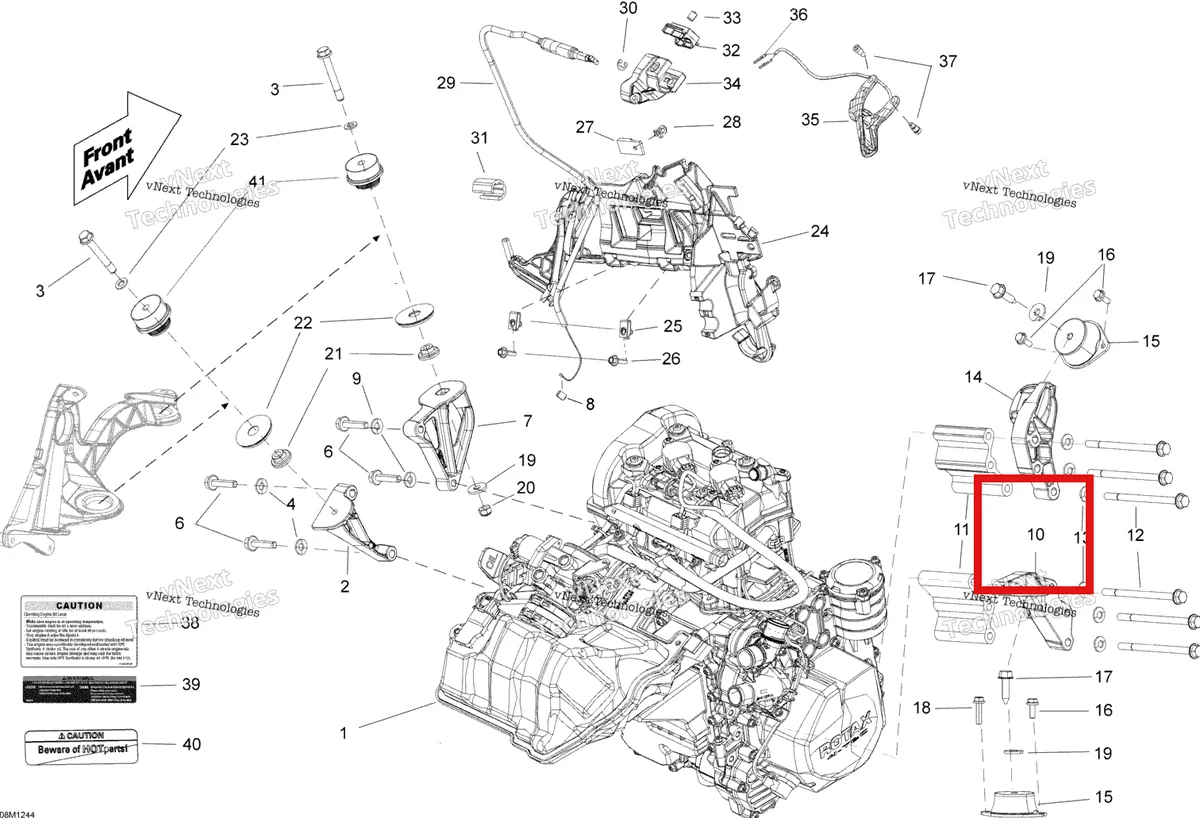 Деталь 512060497 (Деталь Rear Support, Mag) на схеме узла Engine And Engine Support