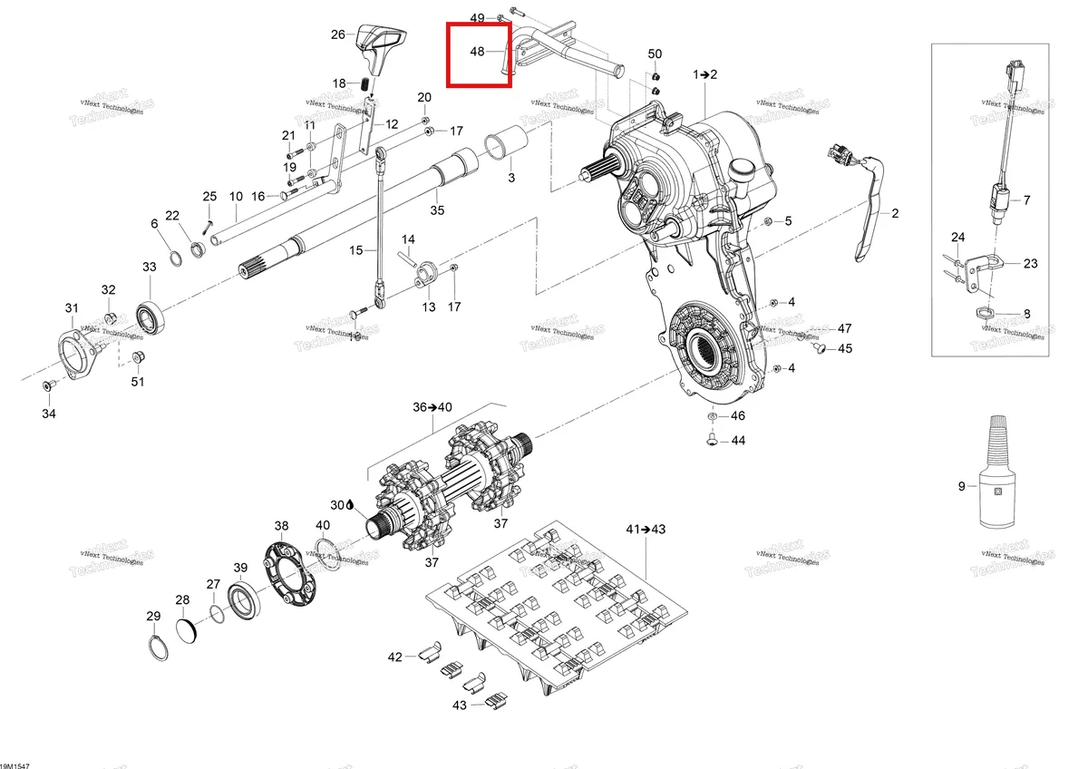 Деталь 512060828 (Деталь Guide Tube Weld. Ltd Models) на схеме узла 2015 Ski-Doo SKANDIC SWT 550 Drive System