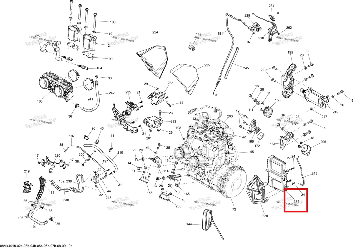 Деталь 512060914 (Деталь Calibrated Module E-tec) на схеме узла 2014 Ski-Doo SUMMIT X 800RE XM 146 Engine And Engine Support