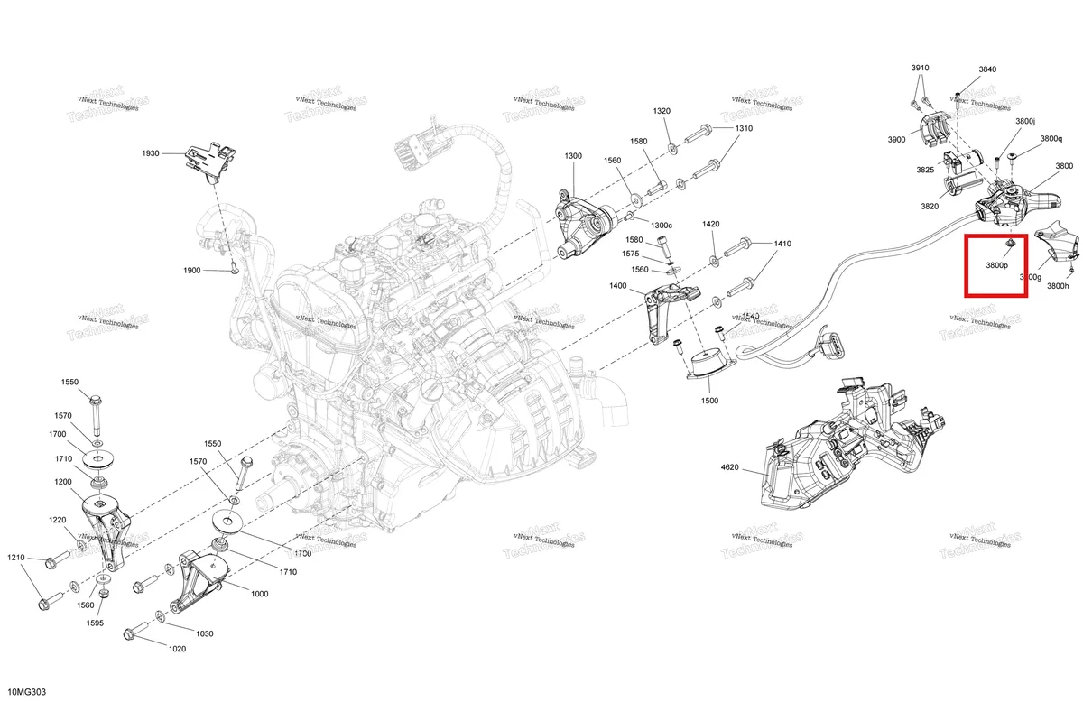 Деталь 512060961 на схеме узла 2027 Ski-Doo RENEGADE - X - 900 ACE TURBO - DXVK - Orange Crush - 15X137X1.25RS Track Engine - System