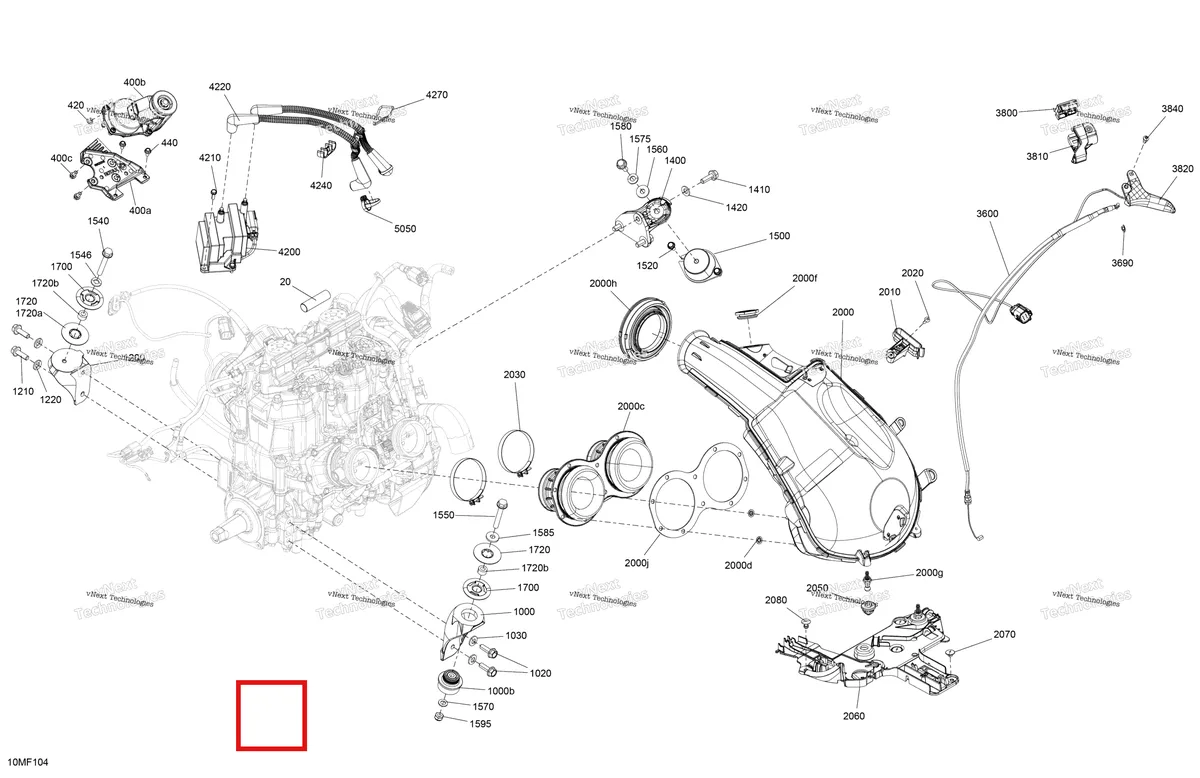 Деталь 512061025 на схеме узла 2026 Ski-Doo SKANDIC - LE - 600R E -TEC - ALTA - Deep Black - 24X154X1.5CST Track Engine - System
