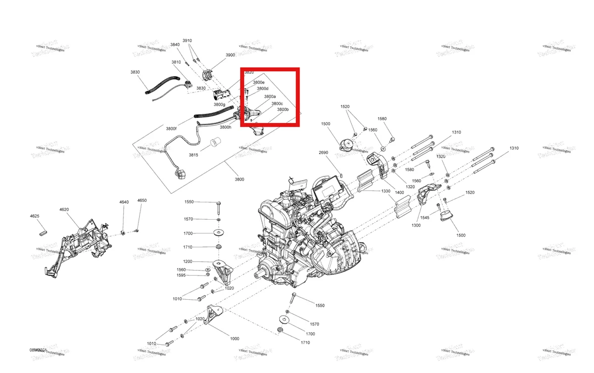 Деталь 512061255 на схеме узла 2020 Ski-Doo TUNDRA 600 ACE Engine - System