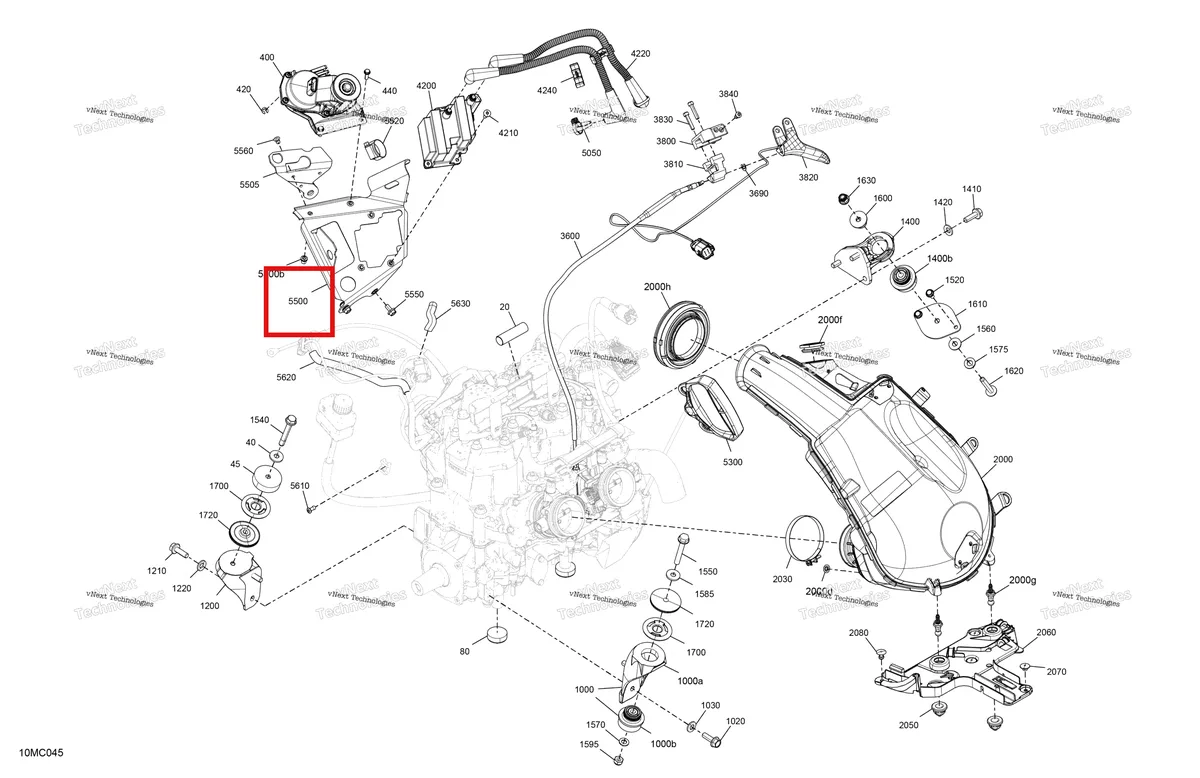 Деталь 512061276 на схеме узла 2023 Ski-Doo MXZ 600RS Engine - System