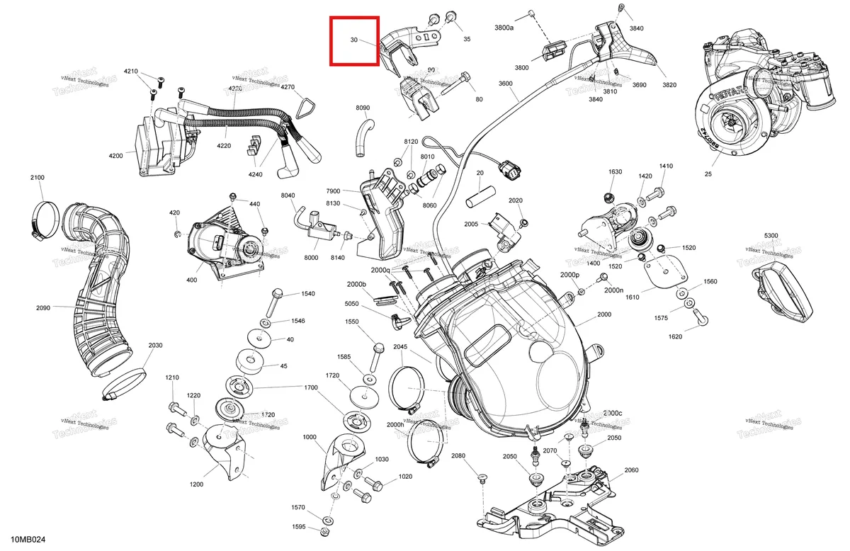 Деталь 512061280 на схеме узла 2022 Ski-Doo SUMMIT 850 E-TEC TURBO - X - Package 154