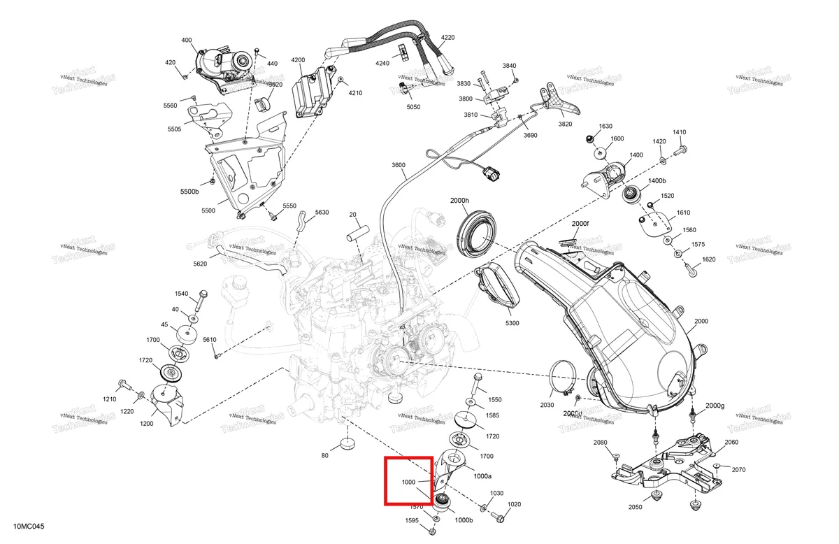 Деталь 512061283 на схеме узла 2023 Ski-Doo MXZ 600RS Engine - System