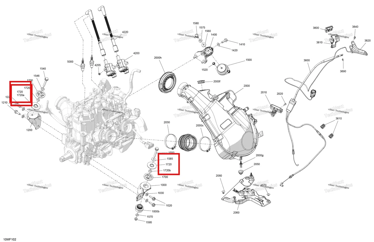 Деталь 512061300 на схеме узла 2026 Ski-Doo TUNDRA - LE - 600 EFI - GDTA - Deep Black - 16X154X1.5CH Track Engine - System