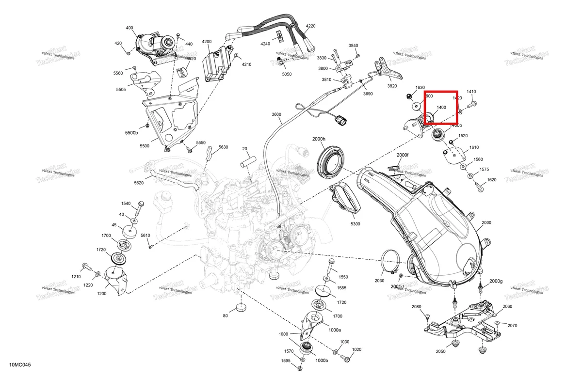 Деталь 512061349 на схеме узла 2023 Ski-Doo MXZ 600RS Engine - System