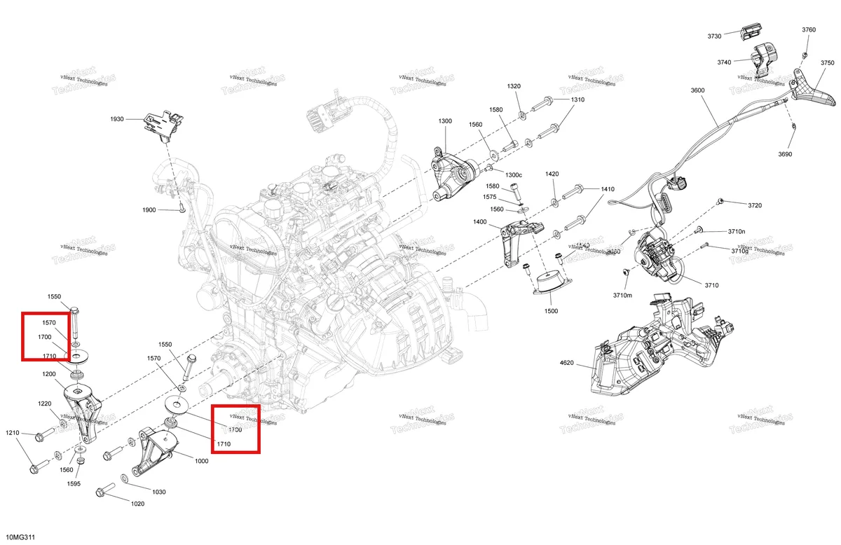 Деталь 512061408 на схеме узла 2027 Ski-Doo RENEGADE - X-RS - 900 ACE TURBO R - DAVS - Circuit Yellow - 15X137X1.25IR Track Engine - System