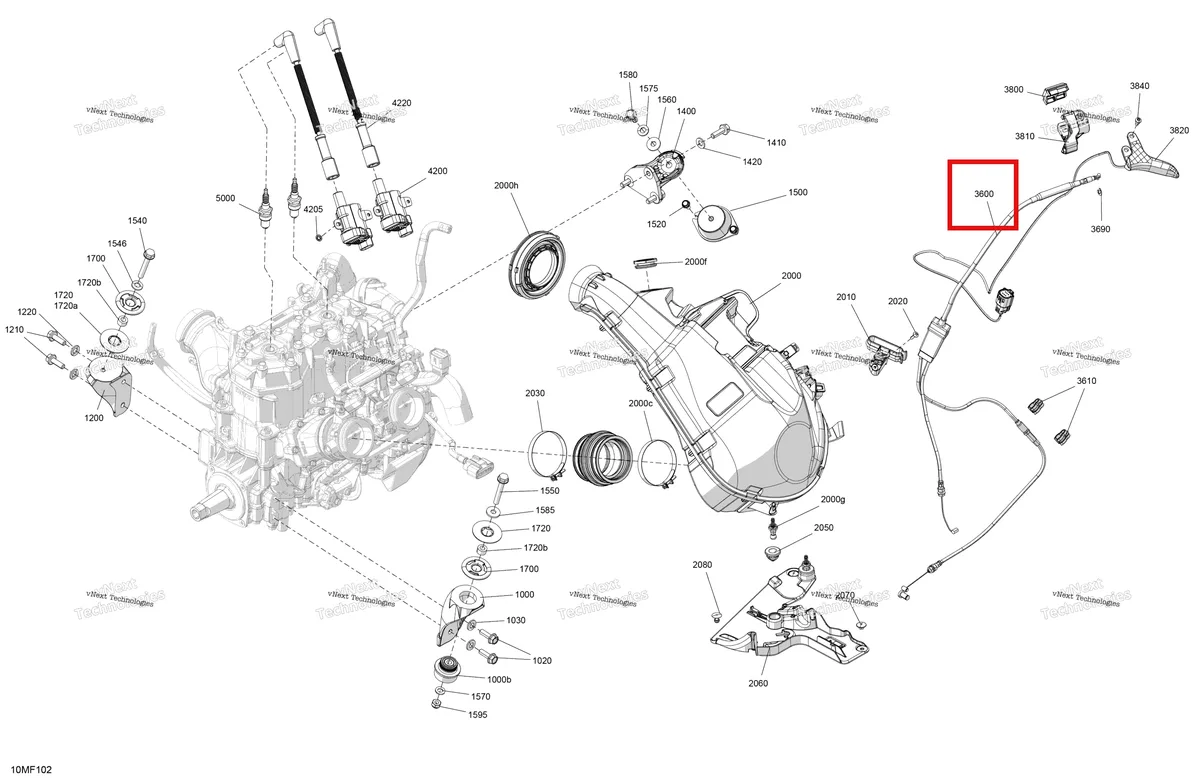 Деталь 512061442 на схеме узла 2026 Ski-Doo TUNDRA - LE - 600 EFI - GDTA - Deep Black - 16X154X1.5CH Track Engine - System