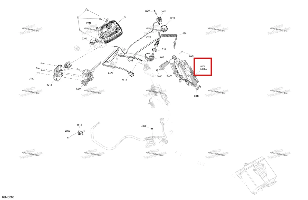 Деталь 512061477 на схеме узла 2023 Ski-Doo BACKCOUNTRY 850 E-TEC - STD Electric - Upper Section