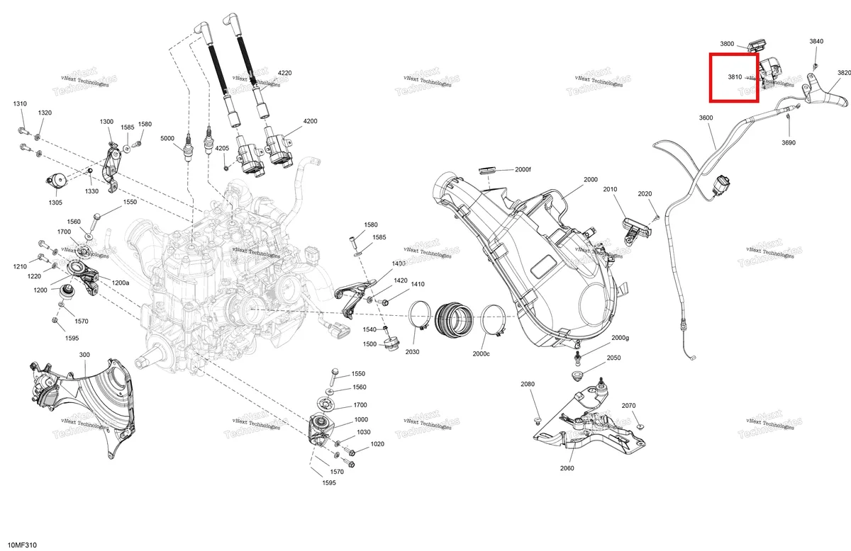 Деталь 512061531 на схеме узла 2026 Ski-Doo MXZ - NEO - 600 EFI - 45 - BBTA - Deep Black - 14X120X1.0C Track Engine - System