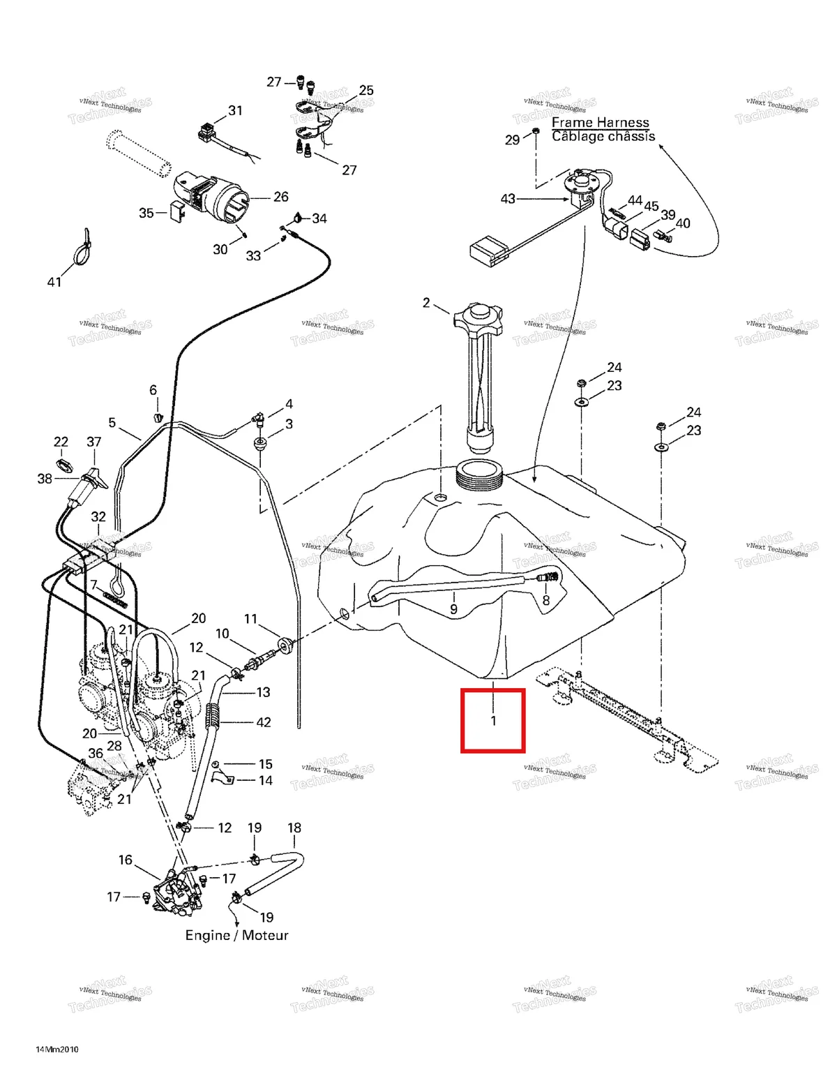 Деталь 513032988 на схеме узла 2000 Ski-Doo Formula Deluxe 600/700 Fuel System