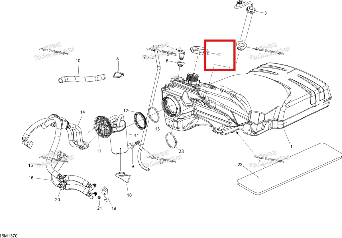 Схема применяемости: Топливный бак крышка Ski-Doo Summit X 800R Power T.E.K. (2009) (513033024)