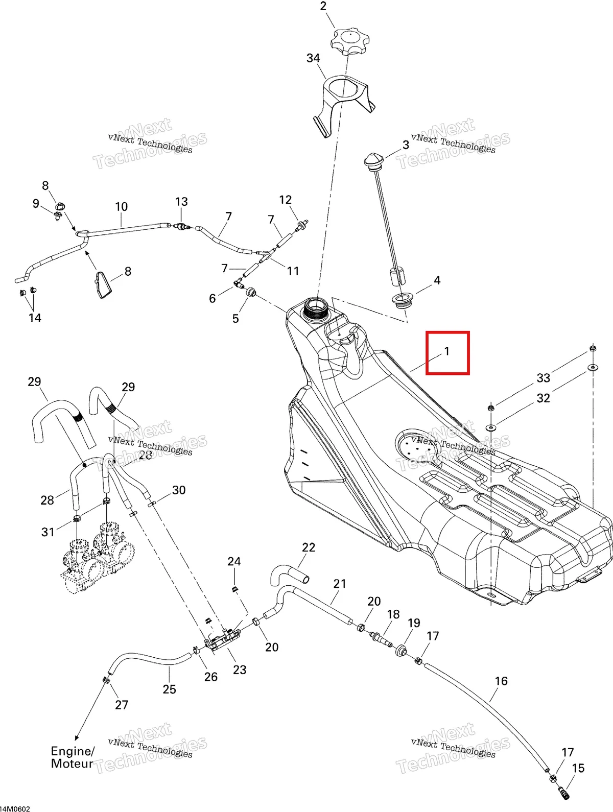 Деталь 513033080 на схеме узла 2006 Ski-Doo GSX 380F Fuel System Gsx