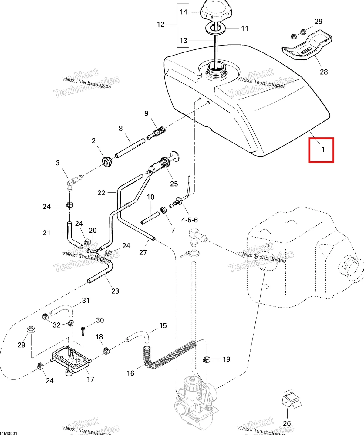 Деталь 513033097 на схеме узла 2005 Ski-Doo Tundra R Fuel System