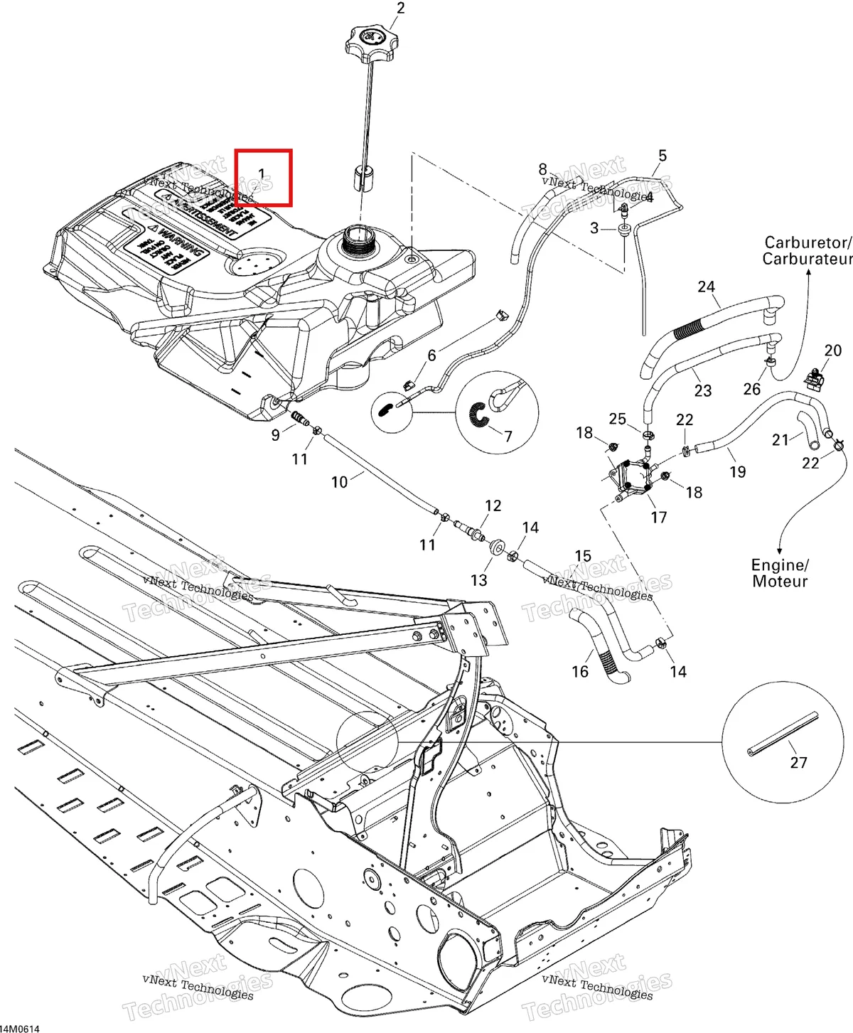 Деталь 513033104 на схеме узла 2006 Ski-Doo Freestyle 300F Fuel System