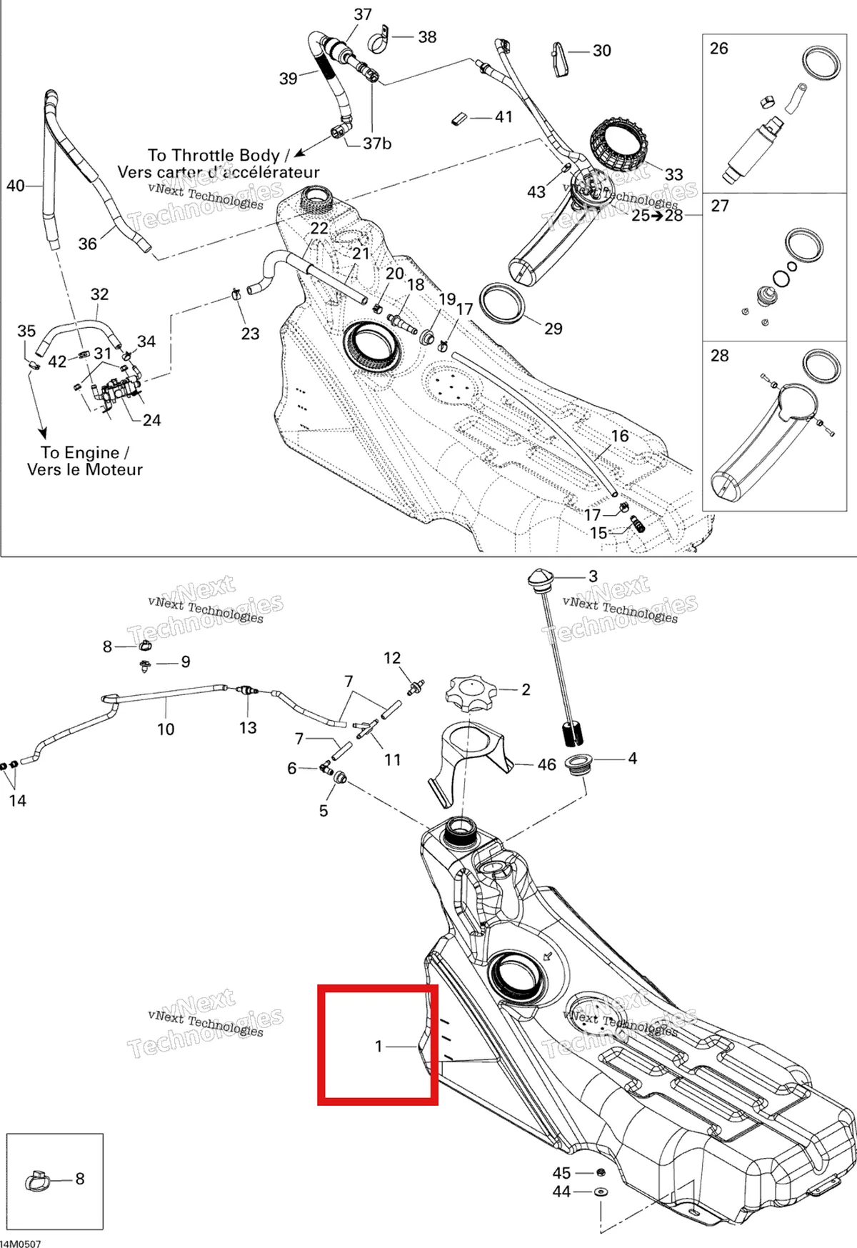 Деталь 513033119 на схеме узла 2005 Ski-Doo GSX 600 HO SDI Fuel System