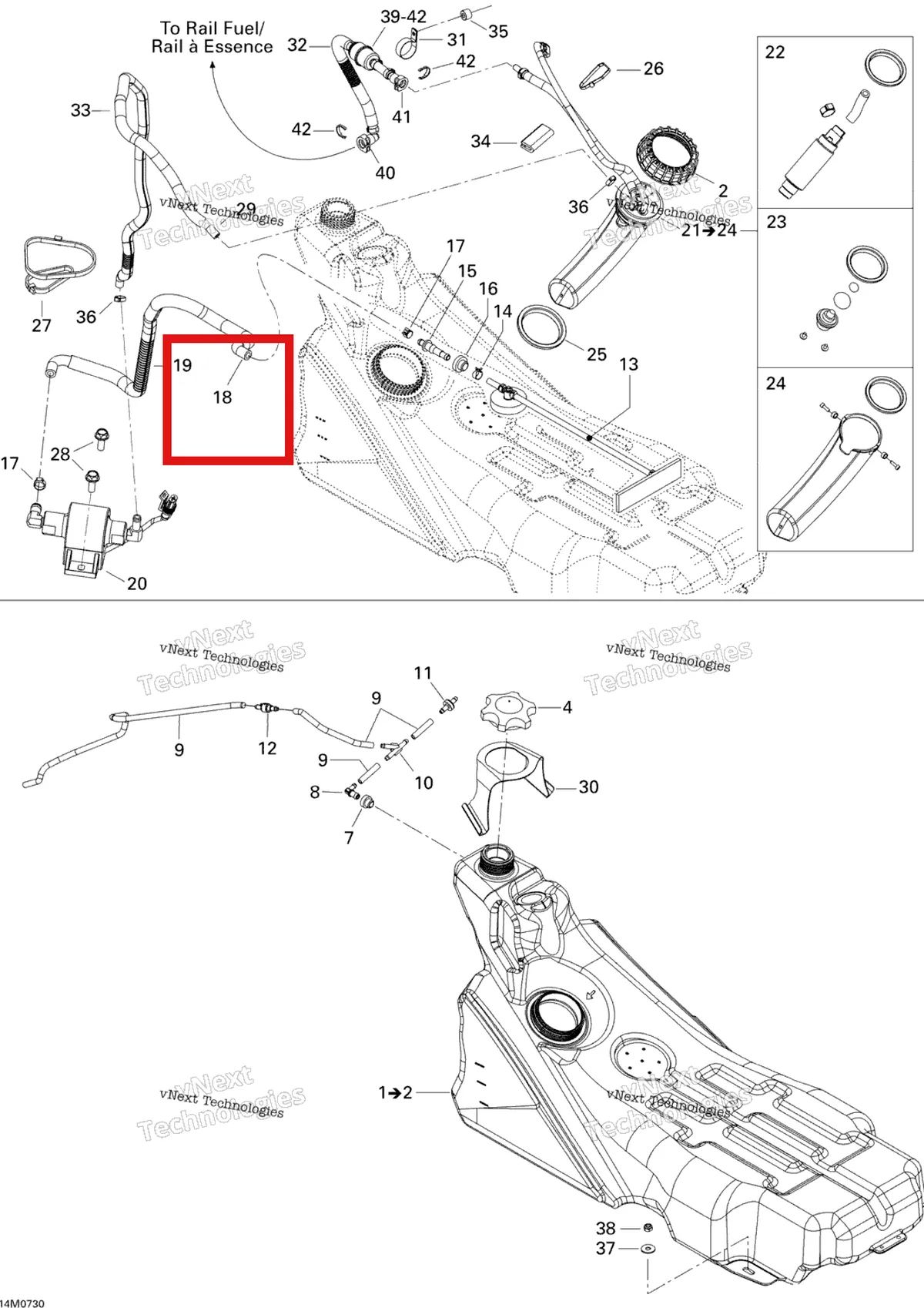 Деталь 513033156 на схеме узла 2007 Ski-Doo MACH Z Adrenaline Fuel System