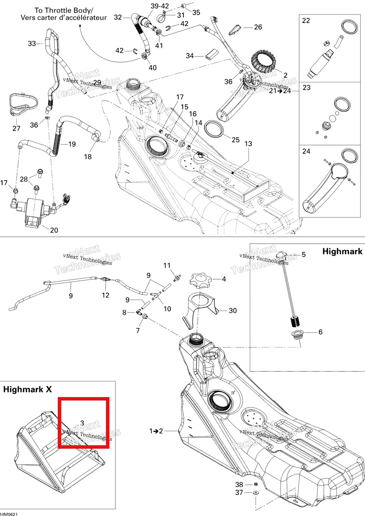 Деталь 513033176 на схеме узла 2006 Ski-Doo Summit 1000 SDI, Highmark & Highmark X Fuel System