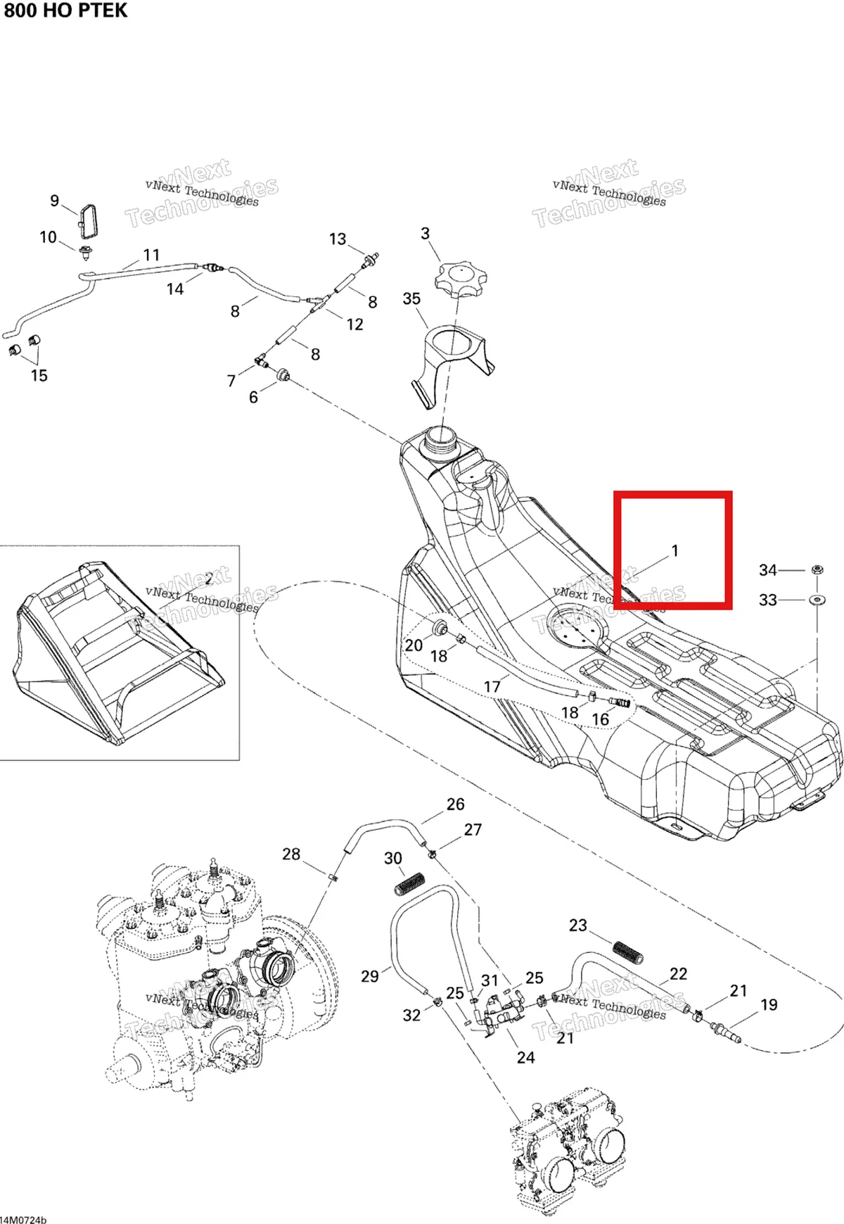 Деталь 513033185 на схеме узла 2007 Ski-Doo MX Z XRS 800 HO PTEK Fuel System 800 Ho Ptek