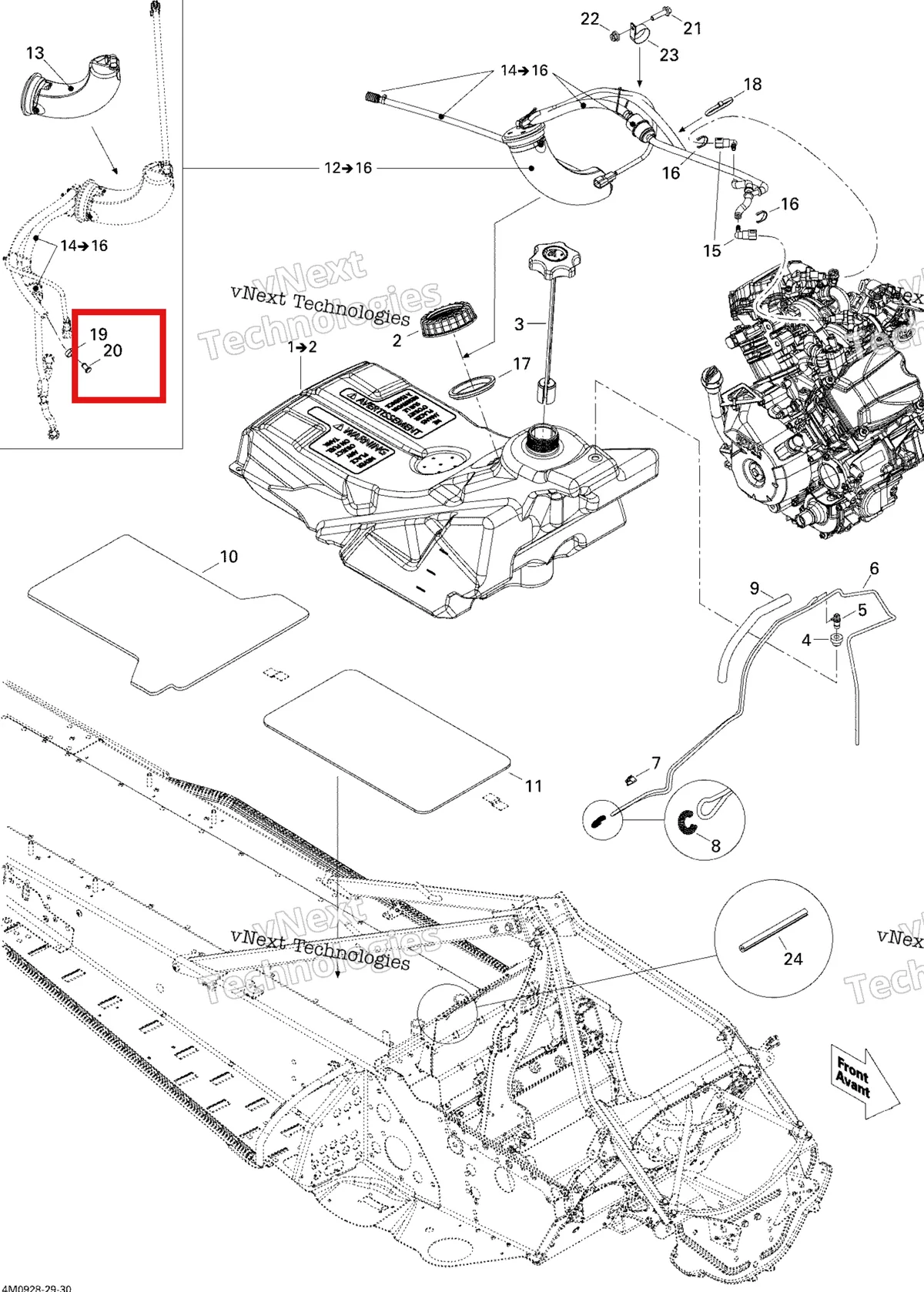 Схема применяемости: Заглушка Ski-Doo Skandic Tundra LT V800 4-TEC (2009) (513033187)