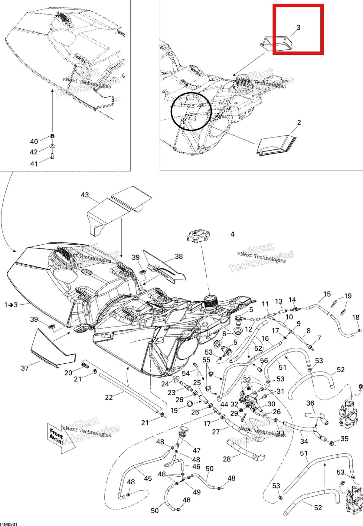 Деталь 513033308 на схеме узла 2009 Ski-Doo MX Z X 600RS Fuel System
